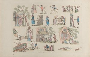 Tavle 8, Omrids af Figurer, Landskaber og Kvæg...til Brug for Lærere, Ju..., 20. Juni 1790. af Thomas Rowlandson
