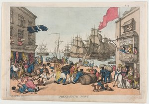 Portsmouth Point, 1814. af Thomas Rowlandson