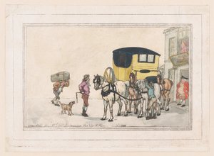 Postdrenge og postheste på White Hart Inn, 15. december 1787., 15. december 1787. af Thomas Rowlandson