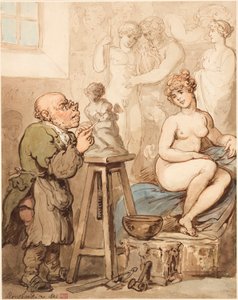 Forberedelse til Akademiet - Gamle Joseph Nollekens og hans Venus af Thomas Rowlandson