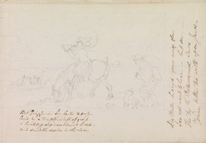 Forberedende skitse til »Dr. Syntax tegner søen« af Thomas Rowlandson