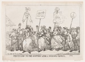 Procession til Hustings After A Successful Canvass, 30. april 1784., 30. april 1784. af Thomas Rowlandson
