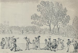 Promenade i den grønne park, 1808, 1920 af Thomas Rowlandson