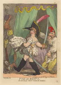 Den støvlede kat, eller General Junot overraskes af Thomas Rowlandson