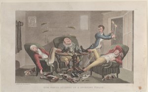 Quae Genus deltager i en sportsfinale, fra The History of Johnny Quae Genu..., 1. december 1821. af Thomas Rowlandson