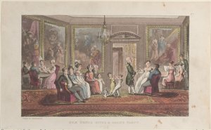 Quae Genus Giver a Grand Party, fra The History of Johnny Quae Genus, The Li..., 1. februar 1822. af Thomas Rowlandson
