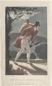 Quae Genus on His Journey to London, fra The History of Johnny Quae Genus, The ..., 1. marts 1822. af Thomas Rowlandson