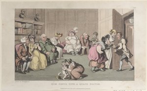 Quae Genus with a Quack Doctor, fra The History of Johnny Quae Genus, The Lit..., 1. oktober 1821. af Thomas Rowlandson