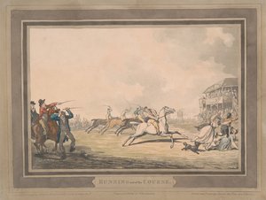 Racing [sæt med seks]:  5. At løbe ud af banen af Thomas Rowlandson