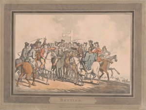 Væddeløb [sæt med seks]:  6. Væddemål af Thomas Rowlandson