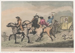 Vender tilbage fra løbene, 1. december 1791., 1. december 1791. af Thomas Rowlandson
