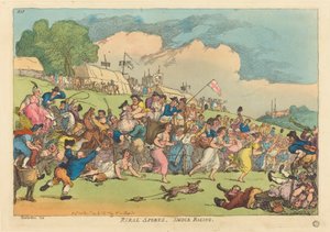 Sport på landet. Smock Racing af Thomas Rowlandson