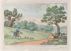Landdistriktssport, eller en gammel muldvarpefanger i fuld duft, [1811], genoptryk., [1811], genoptryk. af Thomas Rowlandson