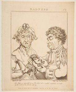 Sadness Le Brun Travested, eller Caricatures of the Passions, 21. januar 1800. af Thomas Rowlandson