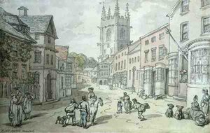 Saint Austell, Cornwall (pen og akvarel på papir) af Thomas Rowlandson