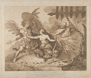 Satan, synd og død Paradis tabt, bog den 2., efter 1790., efter 1790. af Thomas Rowlandson