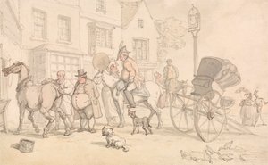 Scene uden for Half-Moon Inn af Thomas Rowlandson