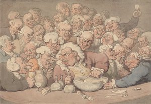 Servering af punch af Thomas Rowlandson