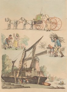 Sæt på seksten: Omrids af figurer og landskaber af Thomas Rowlandson