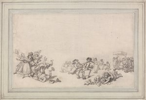 Skøjteløb på Serpentine af Thomas Rowlandson