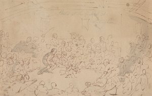 Skitseret ved cockpittet, Nottingham af Thomas Rowlandson