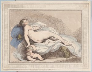 Sovende Venus og kærlighed, 1799., 1799. af Thomas Rowlandson