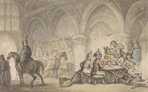 Soldater, der fester på en kro af Thomas Rowlandson