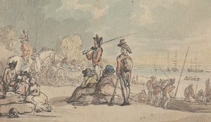 Soldater går om bord af Thomas Rowlandson