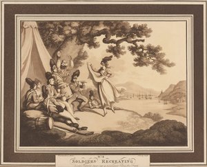 ? Soldiers Recreating ?, c.1798dani af Thomas Rowlandson