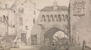 Southampton, Watergate og Globe Inn af Thomas Rowlandson
