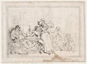 Sportsmandens Sal, eller Rævejægerne slapper af af Thomas Rowlandson