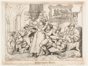 Sportsmandens Sal, eller Rævejægerne slapper af af Thomas Rowlandson