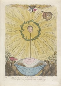 Karikatur med Napoleon som polarstjernen, 1813 af Thomas Rowlandson