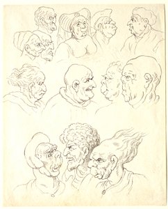 Studier af groteske hoveder af Thomas Rowlandson