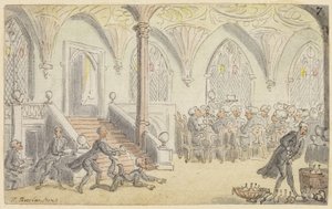 Undersøgelse for Dr. Syntax Underholdt på College af Thomas Rowlandson