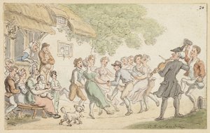 Undersøgelse til Dr. Syntaks og landlig sport af Thomas Rowlandson