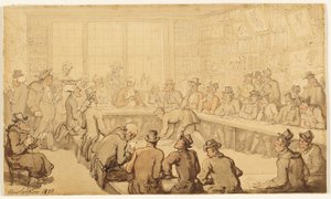 Undersøgelse for Dr. Syntax på en bogauktion af Thomas Rowlandson