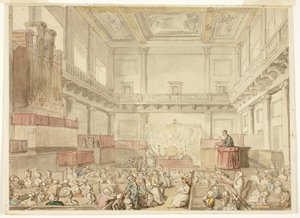Studie for Royal Chapel, Whitehall, fra Microcosm of London af Thomas Rowlandson
