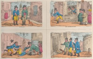 Fogedens jagt: Ved skyld, den anden flugt, dobbelt og hug, og beslaglæggelsen, 1809., 1809. af Thomas Rowlandson