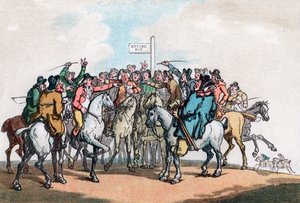 The Betting Post, Humors of Fox Hunting, 1799. af Thomas Rowlandson