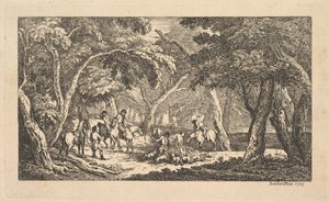 Døden - Rævejagt - En landskabsscene, 1787. af Thomas Rowlandson