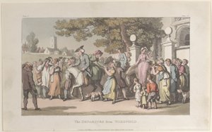 Afgangen fra Wakefield, fra The Vicar of Wakefield, 1. maj 1817., 1. maj 1817. af Thomas Rowlandson