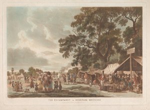 Lejren i Hyde Park af Thomas Rowlandson