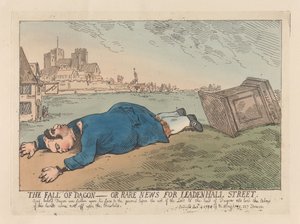 Dagons fald eller sjældne nyheder fra Leadenhall Street af Thomas Rowlandson