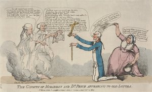 Spøgelserne af Mirabeau og dr. Price viser sig for den gamle Loyola af Thomas Rowlandson