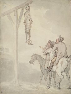 The Gibbet (pen & blæk, akvarel og blyant på papir) af Thomas Rowlandson