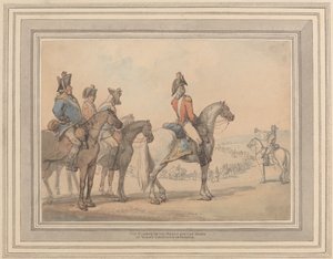 Vagterne på marts for hertugen af Yorks kampagne i Frankrig af Thomas Rowlandson