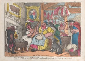 The Hopes of the Family, eller Miss Marrowfat at Home for the Holidays, 1809-13., 1809-13. af Thomas Rowlandson