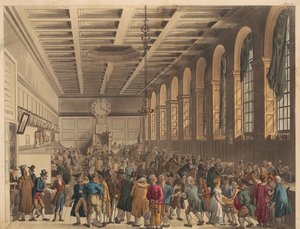 The Long Room, Custom House af Thomas Rowlandson