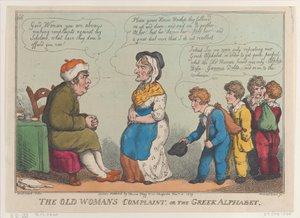 The Old Womans Complaint, eller det græske alfabet, 15. januar 1809., 15. januar 1809. af Thomas Rowlandson